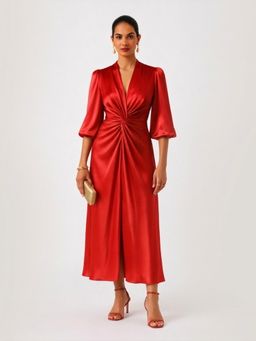Backup Studio - Red Scarlet Twist Evening Dress