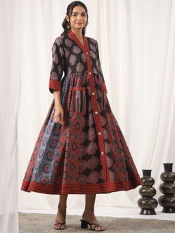 Gahan - Ajrakh Print Cotton A-line Dress
