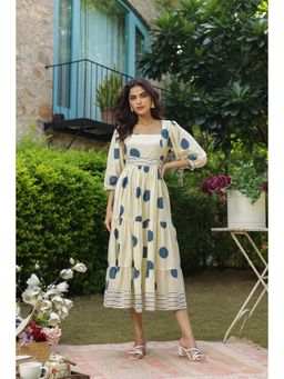 Gahan - Womens Cream Polka Dots Printed Dress