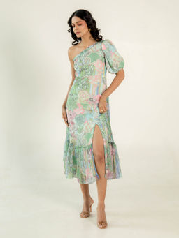 AROOP SHOP INDIA - Green Morgan Floral Midi Dress