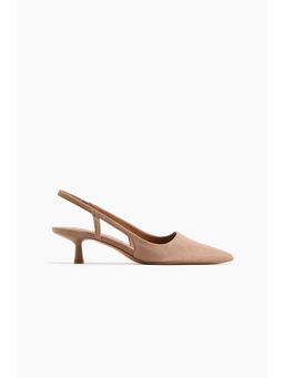 H&M - Women Beige Kitten-Heeled Slingbacks