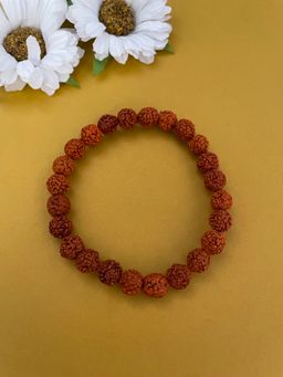 Digital Dress Room - Stylish Rudraksha Bracelet Brown Rakhi