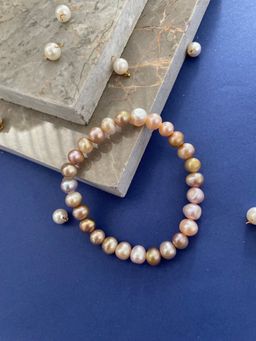Digital Dress Room - Freshwater Pearls Beads Cream Bracelet Rakhi