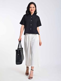 Saltpetre - Solid Black Shirt with Wide Leg Pant (Set of 2)