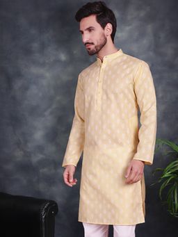 Jompers - Men Yellow and White Printed Kurta