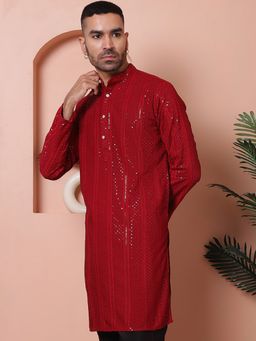 Jompers - Men Sequins Embroidered Kurta
