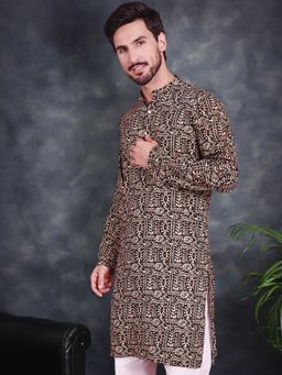 Jompers - Men Black Digital Printed Kurta