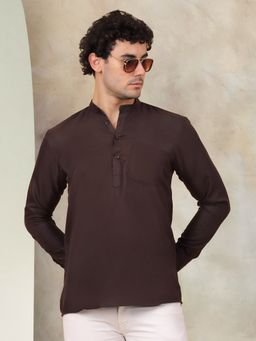 Jompers - Men Coffee Brown Solid Shirt