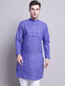 Jompers - Men Blue Solid Pure Cotton Kurta