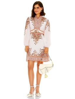 Pretty Pixie - Women Off White Floral Printed Mini Dress