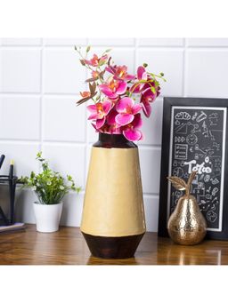 Voncasa - Flower Holder Yellow Vase Iron