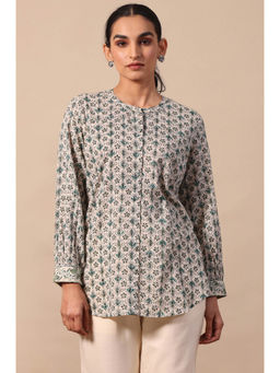 Folksong - Women Beige Floral Top