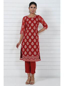 Aurelia - Women Red Printed Kurta
