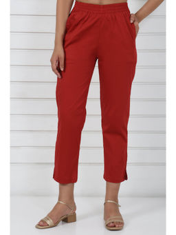 Aurelia - Women Red Solid Pant