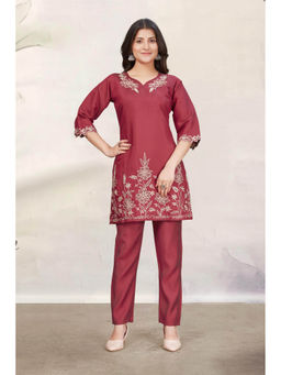 Autumnlane - Women Maroon Floral Co-Ord Set