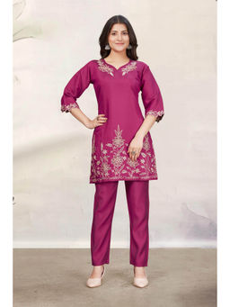 Autumnlane - Women Magenta Floral Co-Ord Set