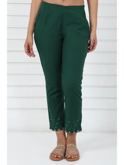 Folksong - Women Green Embroidered Pant