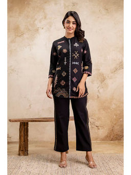 Autumnlane - Women Black Embroidered Co-Ord Set