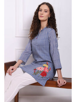 W - Blue Stripes Top For Women