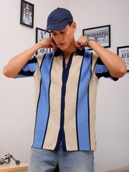 The Indian Garage Co - Men Stripes Half Sleeves Regular Collar Casual Shirt
