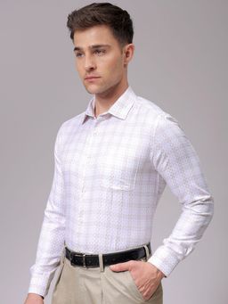 The Indian Garage Co - Men Slim Fit Stripes Full Sleeves Cutaway Collar Formal Shirt