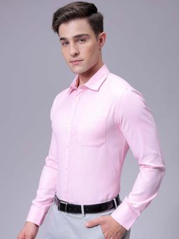 The Indian Garage Co - Men Slim Fit Solid Full Sleeves Cutaway Collar Formal Shirt