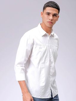 The Indian Garage Co - Men Solid Full Sleeves Cutaway Collar Shirt