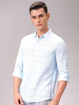 The Indian Garage Co - Men Regular Fit Solid Full Sleeves Cutaway Collar Shirt