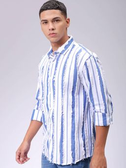 The Indian Garage Co - Men Stripes Full Sleeves Cutaway Collar Shirt