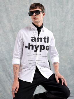 The Indian Garage Co - Men Slim Fit Graphic Print Full Sleeves Cutaway Collar Casual Shirt