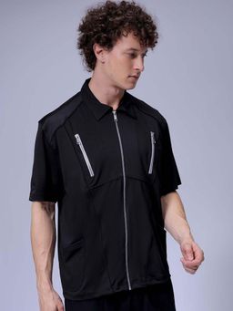 The Indian Garage Co - Men Boxy Fit Solid Half Sleeves Collar Jacket