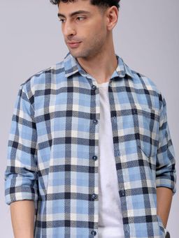 The Indian Garage Co - Men Checks Full Sleeves Cutaway Collar Shirt