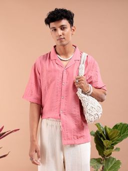 The Indian Garage Co - Men Stripes Half Sleeves Cuban Collar Shirt