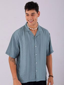 The Indian Garage Co - Men Stripes Half Sleeves Cuban Collar Shirt
