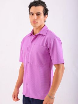 The Indian Garage Co - Men Boxy Fit Solid Half Sleeves Cutaway Collar Shirt