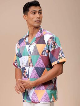 The Indian Garage Co - Men Indie Printed Half Sleeves Cuban Collar Shirt