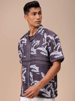 The Indian Garage Co - Men Indie Printed Half Sleeves Cuban Collar Shirt