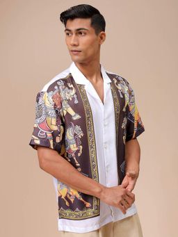 The Indian Garage Co - Men Indie Printed Half Sleeves Cuban Collar Shirt
