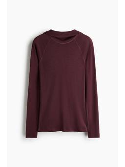 H&M - Women Maroon Wool Hooded Sports Top