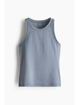 H&M - Women Grey Slim Fit Sports Vest Top with Soft Move