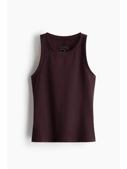 H&M - Women Maroon Slim Fit Sports Vest Top with Soft Move