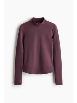 H&M - Women Red Warming Zip-Top Sports Top with Soft Move