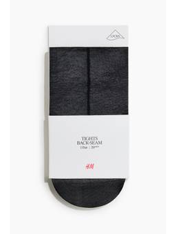 H&M - Women Black Seam-Detail Tights 30 Denier with Lycra®