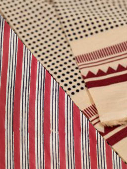 NAVYAS FASHION - Multi-Color Cotton Block Printed Unstitched Kurta and Bottom (Set of 2)