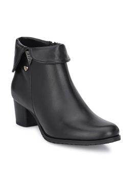 Delize - Black Women Vegan Leather Mid Heel Boots