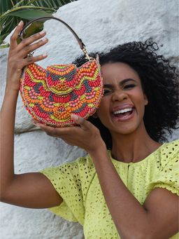 versuhz - Multi-Color Stylish Beaded 3D Embellished Handbag