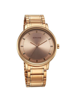 Sonata - Men Rose Gold Round Dial Analog Watch - 7131WM01