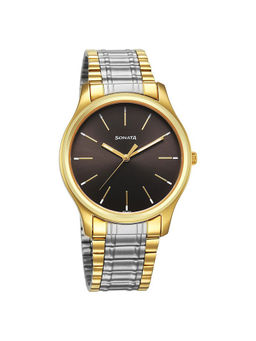 Sonata - Men Brown Round Dial Analog Watch - 77082BM02