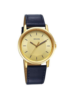 Sonata - Men Gold Round Dial Analog Watch - 77083YL03