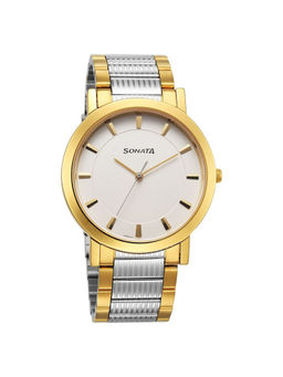 Sonata - Men White Round Dial Analog Watch - 77108BM05